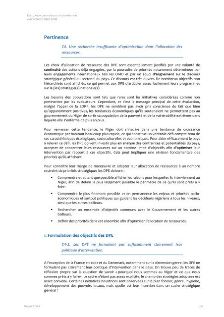 Evaluation conjointe de la coopération de la Commission ... - OECD