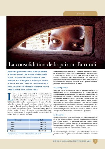 La consolidation de la paix au Burundi (PDF, 431.72 Kb)