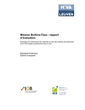 Mission Burkina Faso - Organisation for Economic Co-operation and ...
