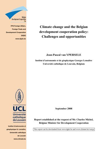 Climate change and the Belgian development ... - Belgium