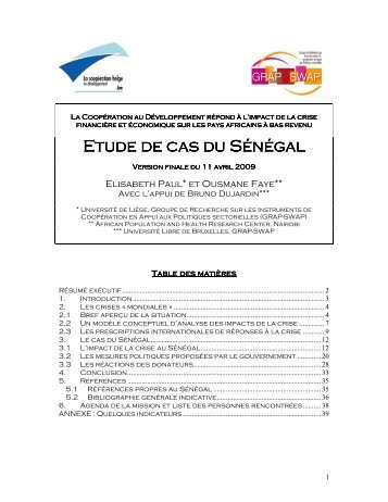 Etude de cas du Sénégal