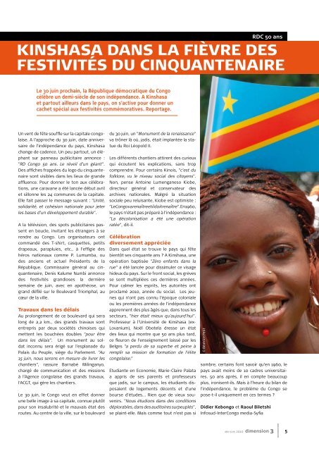 Dimension 3: RDC, 50 ans! (PDF, 3.23 MB)