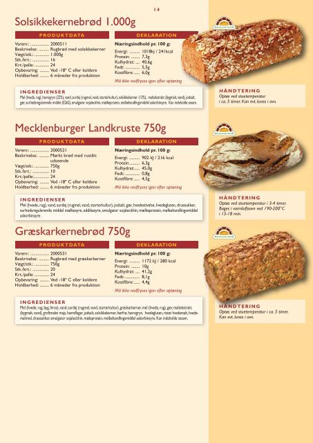 Produktkatalog - frossen brød og kager - Dktrading