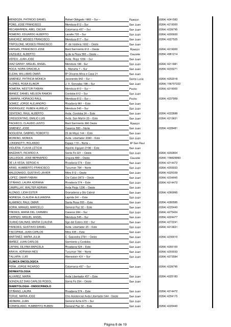 servicios de urgencia e internacion los 365 dias las 24 horas - OSMTT