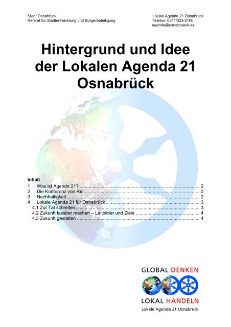 Hintergrund und Idee der Lokalen Agenda 21 ... - Stadt OsnabrÃ¼ck