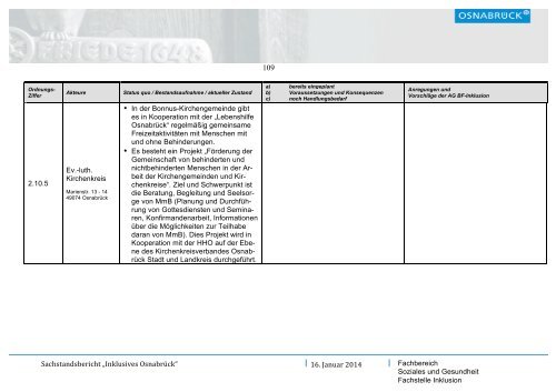 Sachstandsbericht Inklusives Osnabrück (1,6 MB) - Stadt Osnabrück