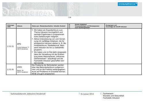 Sachstandsbericht Inklusives Osnabrück (1,6 MB) - Stadt Osnabrück