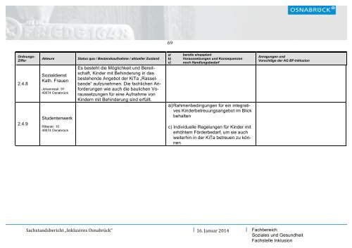 Sachstandsbericht Inklusives Osnabrück (1,6 MB) - Stadt Osnabrück