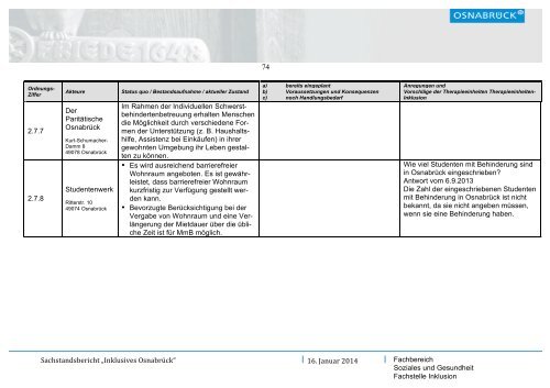 Sachstandsbericht Inklusives Osnabrück (1,6 MB) - Stadt Osnabrück
