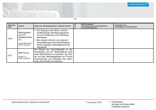 Sachstandsbericht Inklusives Osnabrück (1,6 MB) - Stadt Osnabrück