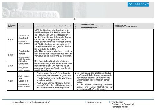 Sachstandsbericht Inklusives Osnabrück (1,6 MB) - Stadt Osnabrück