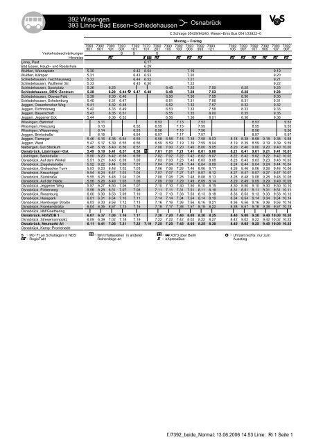 Busplan Linie 392