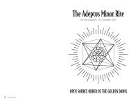 The Adeptus Minor Rite - The Open Source Order of the Golden Dawn