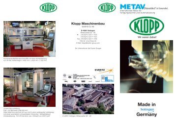 Made in Germany Klopp Maschinenbau - Evertz Group