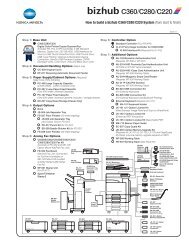 bizhub C360/C280/C220 Configuration Sheet