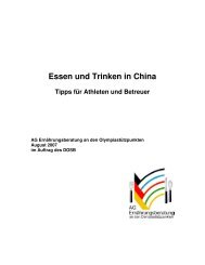 Essen und Trinken in China - Der Deutsche Olympische Sportbund
