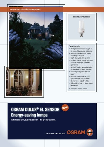 OSRAM DULUXÂ® EL SENSOR Energy-saving lamps - Elfa