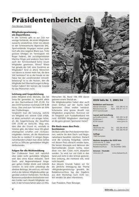 OSSV Info Nr. 1 - September 2003