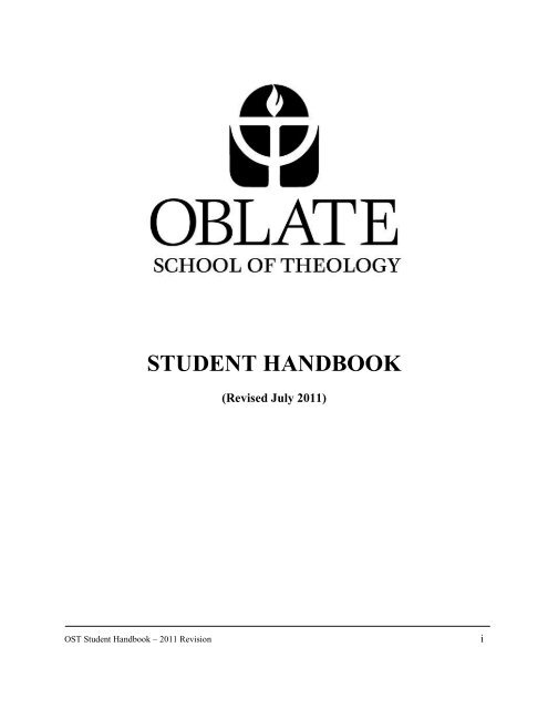 Student Handbook (2).pdf - Oblate School of Theology