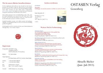 Aktueller Folder (PDF zum Ausdrucken) - OSTASIEN Verlag