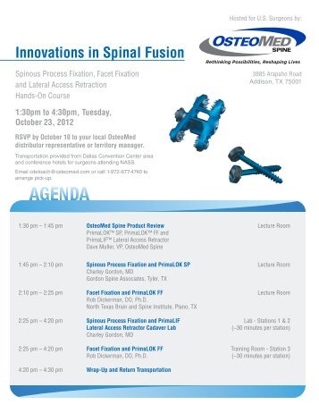 Innovations in Spinal Fusion - OsteoMed