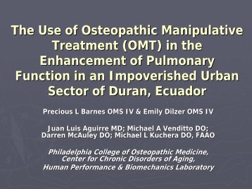 The Use of Osteopathic Manipulative Treatment (OMT) - American ...
