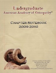 Undergraduate American Academy of Osteopathy sample student ...