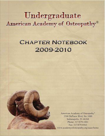 Undergraduate American Academy of Osteopathy sample student ...