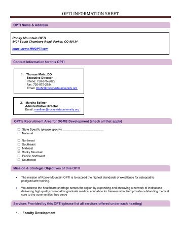 Completed - OPTI Information Sheet - RMOPTI