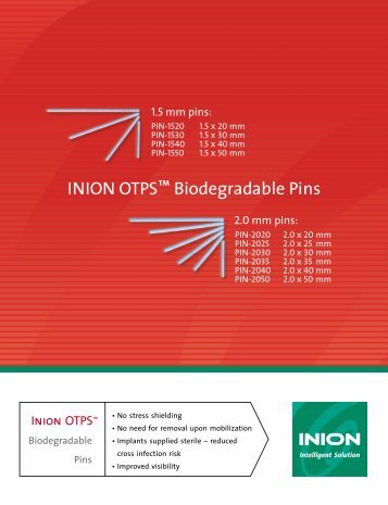 INION OTPS™ Biodegradable Pins - Stryker