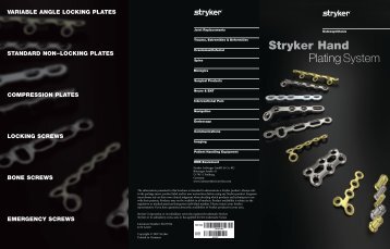 hand osteosynthesis Stryker hand plating system read more about locking, stryker, screws, tissue, compression and products. hand osteosynthesis Stryker hand plating system read more about locking, stryker, screws, tissue, compression and products.