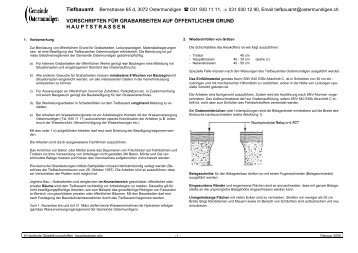 Vorschriften Grabarbeiten Hauptstrassen - Gemeinde Ostermundigen