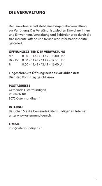 WILLKOMMEN IN OSTERMUNDIGEN INFO 2013 - Gemeinde ...