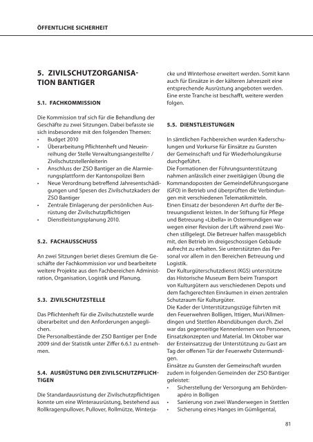 VERWALTUNGSBERICHT 2009 - Gemeinde Ostermundigen