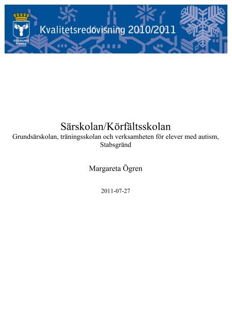 Kvalitetsredovisning 2010/2011 - Ãstersunds kommun