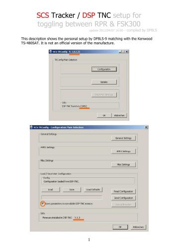 SCS Tracker / DSP TNC setup for toggling between RPR ... - DF8LS