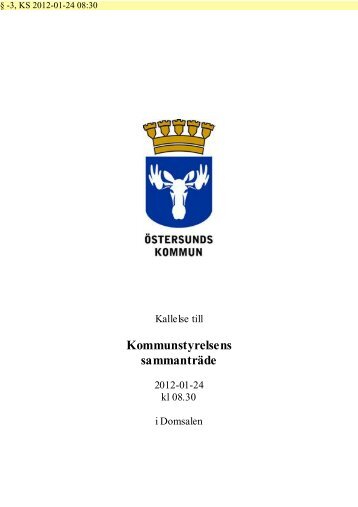 Kommunstyrelsens sammantrÃ¤de - Ãstersunds kommun