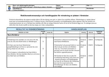 Risk/konsekvensanalys och handlingsplan fÃ¶r minskning av platser i ...