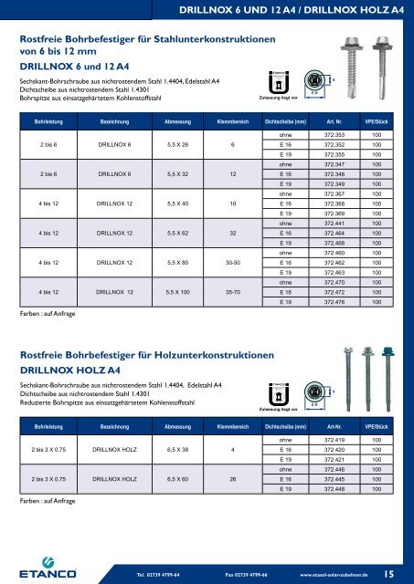 ETASOL® Sechskantschraube aus Edelstahl A2 - Etanco