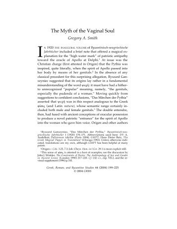 The Myth of the Vaginal Soul - Duke University