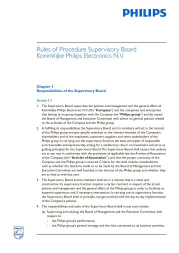 Rules of Procedure Supervisory Board - Philips