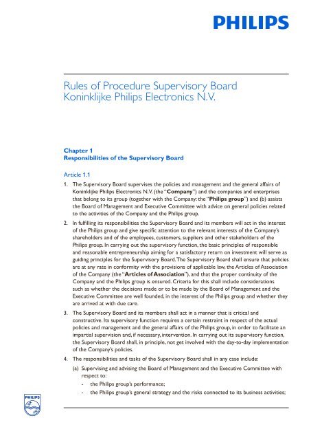 Rules of Procedure Supervisory Board - Philips