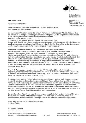 Newsletter 10/2011 Liebe Freundinnen und Freunde des ...