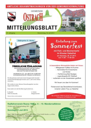 Mitteilungsblatt Woche 29 - Ostrach
