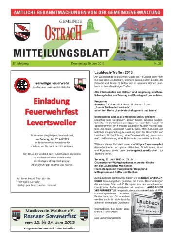 Mitteilungsblatt Woche 25 - Ostrach