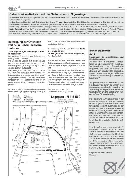 Mitteilungsblatt Woche 28 - Ostrach