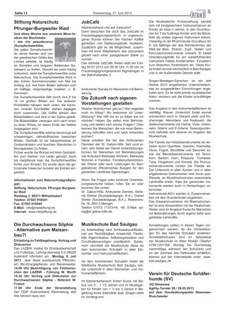 Mitteilungsblatt Woche 26 - Ostrach