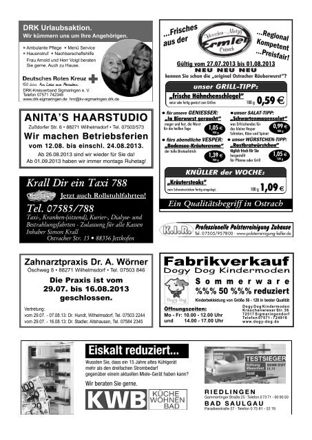 Mitteilungsblatt Woche 30 - Ostrach