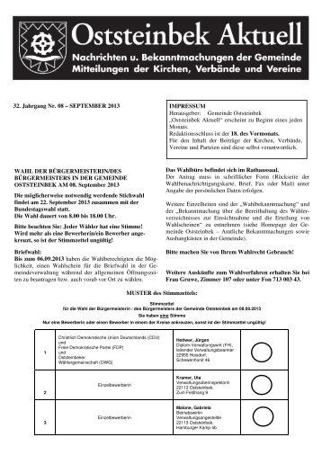 Ausgabe September 2013 - Gemeinde Oststeinbek
