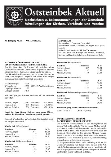 Ausgabe Oktober 2013 - Gemeinde Oststeinbek